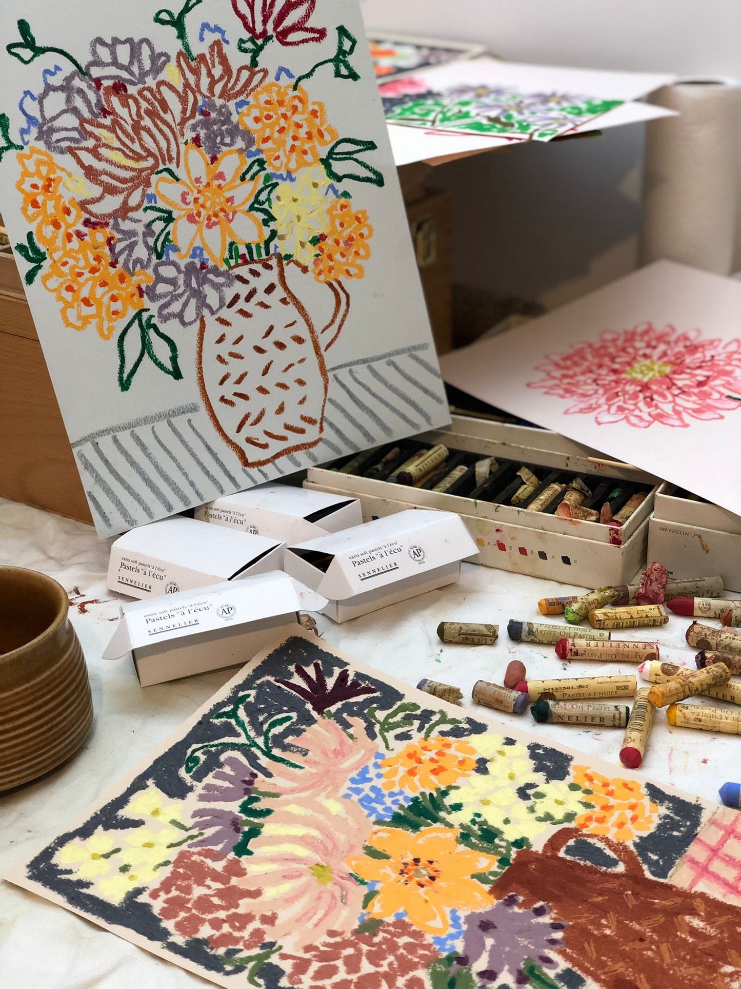 Oil pastels with Rosie Harbottle, 10th Oct 2023