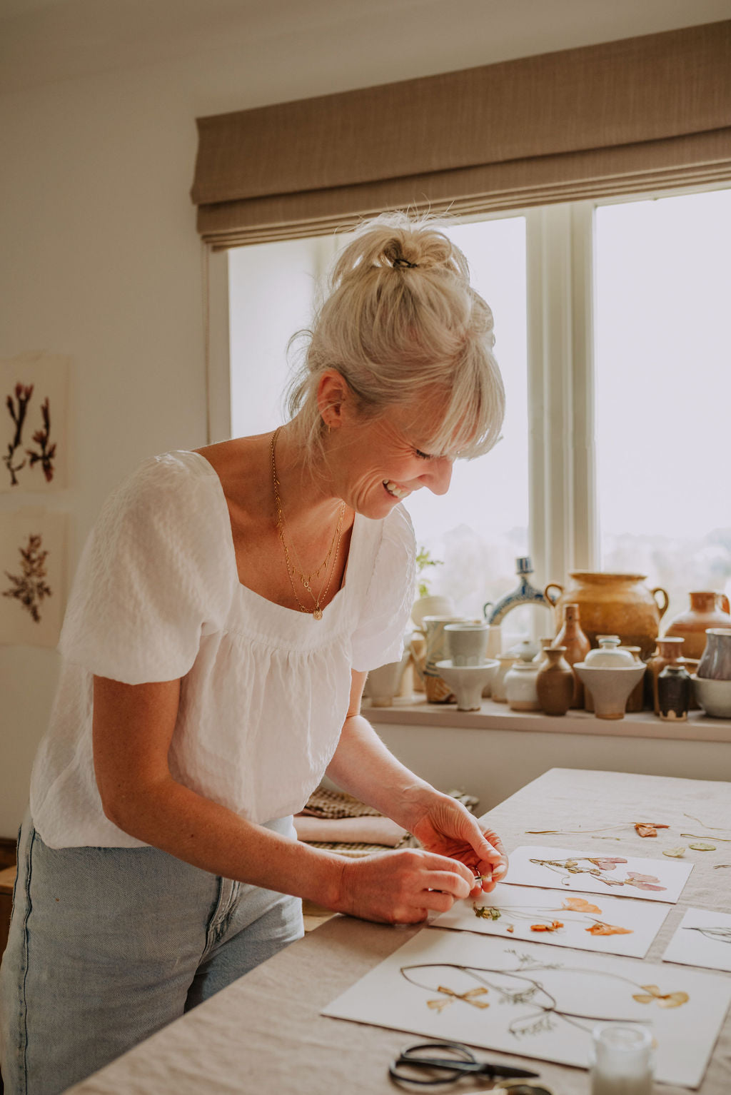 Flower pressing and making Botanical Artworks