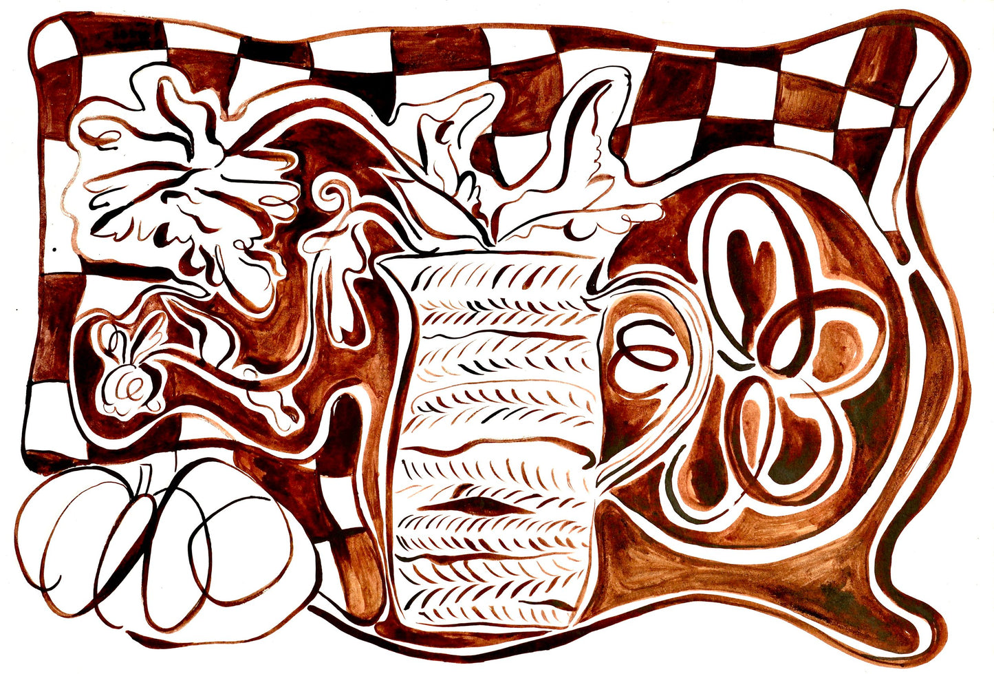 Charcoal and ink drawing with Ruby Bateman, 8th Oct 2024