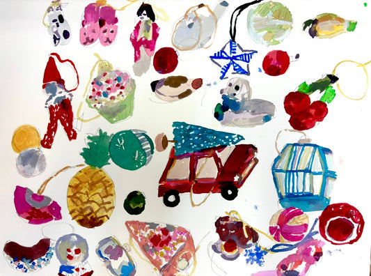 Festive, mixed media painting class with Charlotte Hardy, 25th November 2025