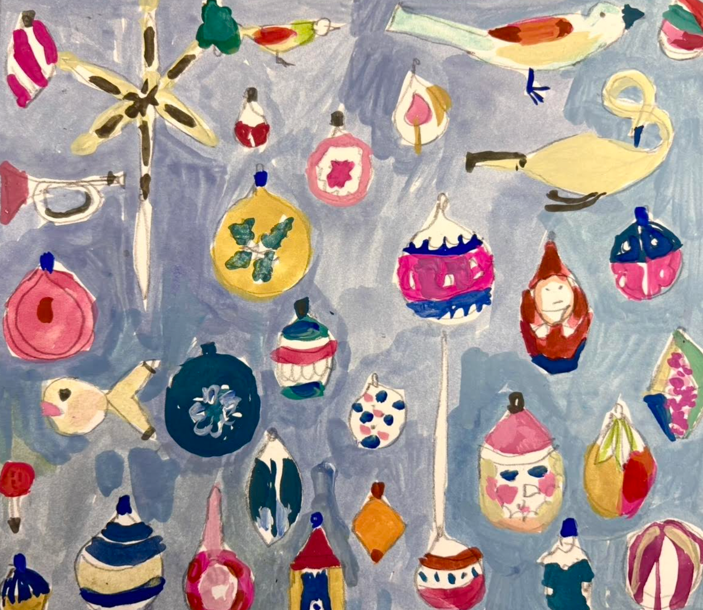 Festive, mixed media painting class with Charlotte Hardy, 25th November 2025