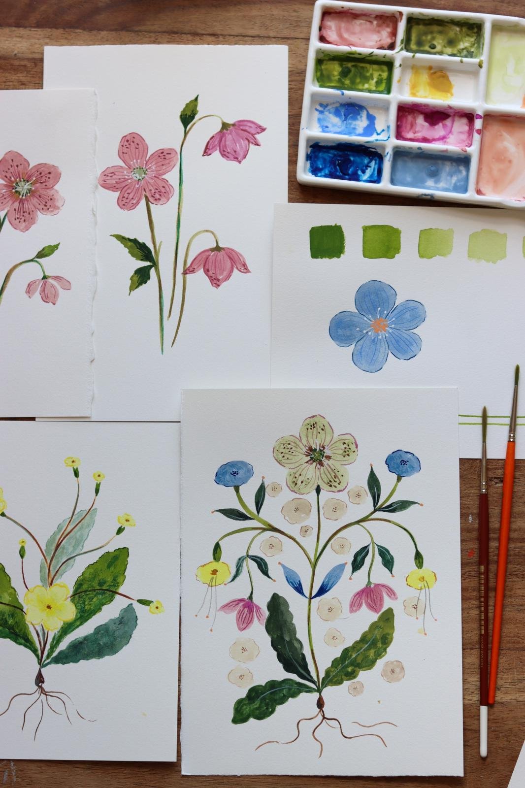Waycott Gouache painting with Flora Waycott, 12th March 2024 – Still