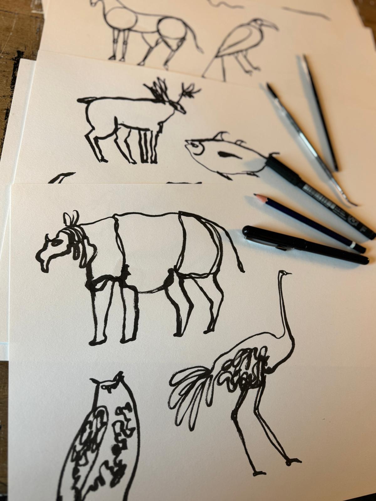 Animal, acrylic painting with Tabby Booth, 16th September 2025