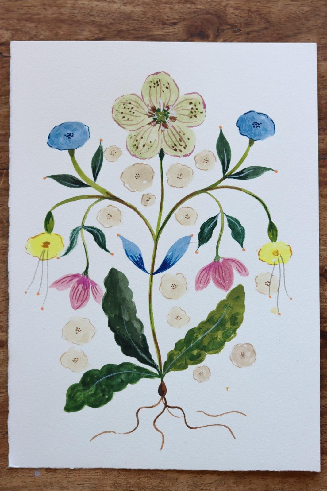 Gouache painting with Flora Waycott, 12th March 2024