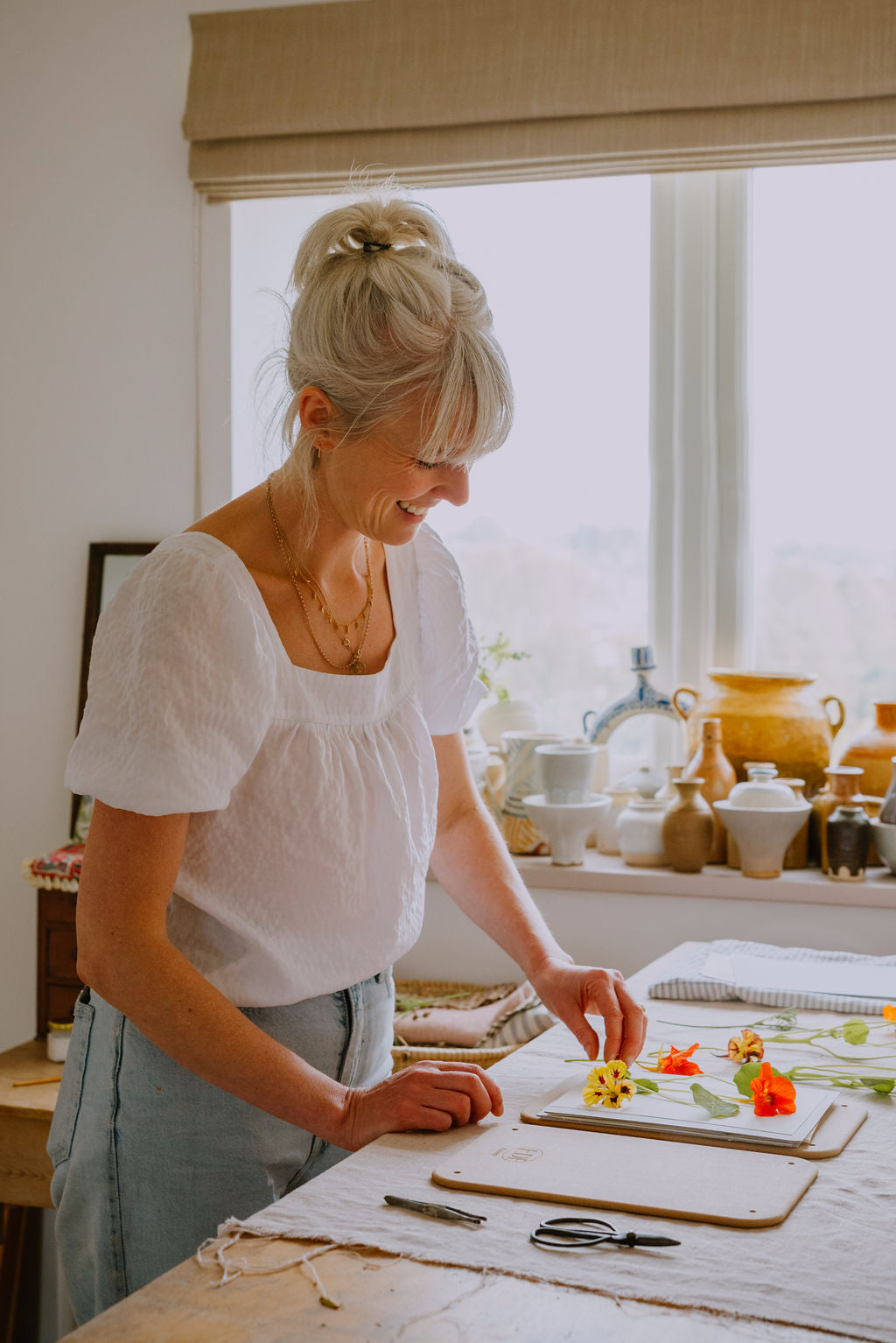 Flower pressing and making Botanical Artworks