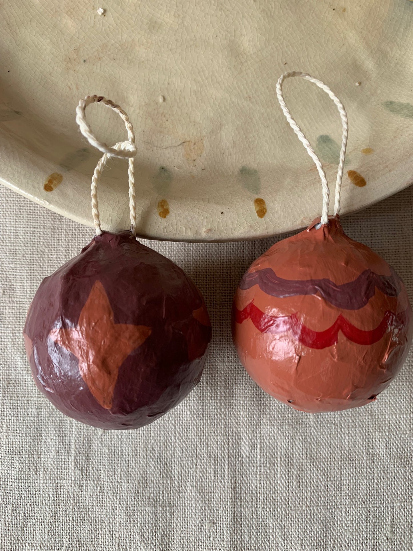 Paper mache Christmas bauble making