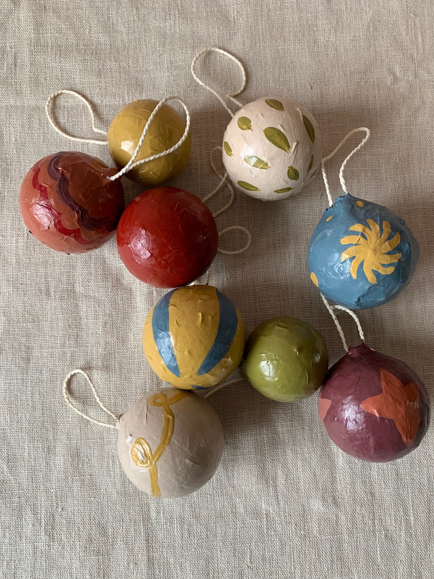 Paper mache Christmas bauble making