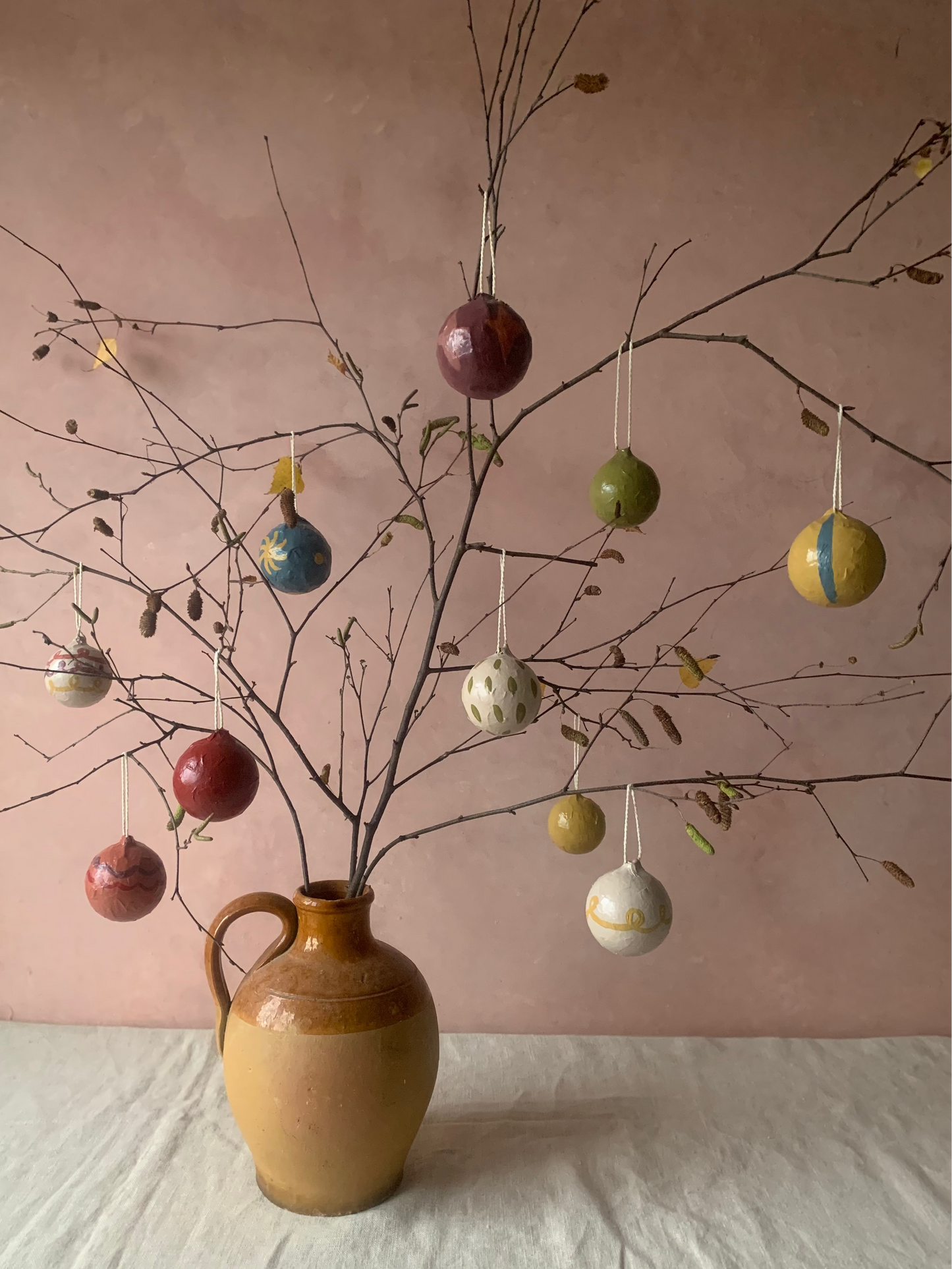 Paper mache Christmas bauble making