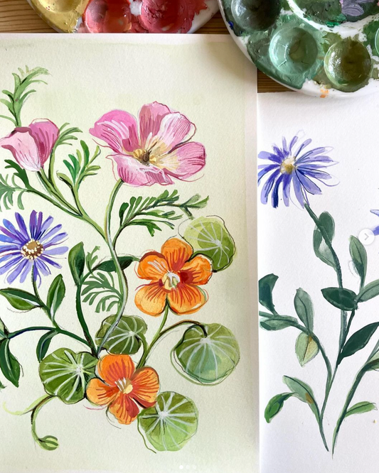 Gouache and water colour pencils with Clare Therese Gray, 17th Sept 2024