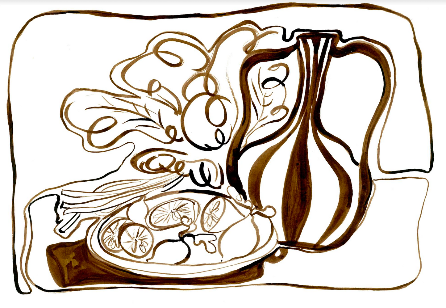 Charcoal and ink drawing with Ruby Bateman, 8th Oct 2024