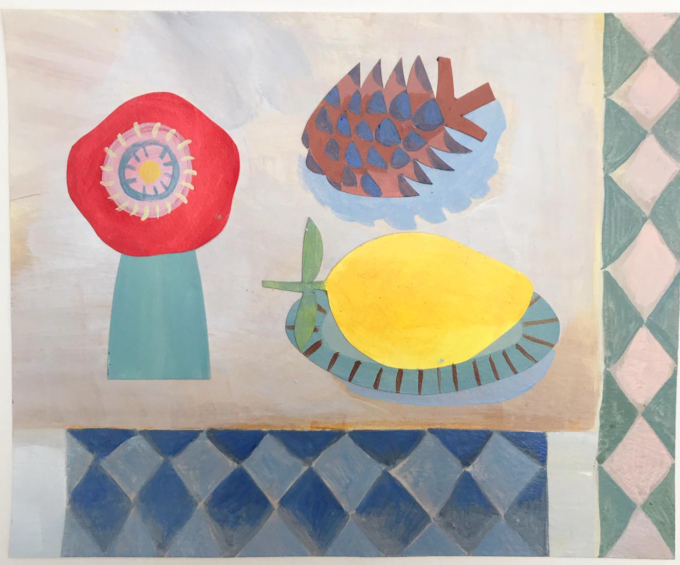 Acrylic painting and collage with Emma Crockatt, 29th October 2025