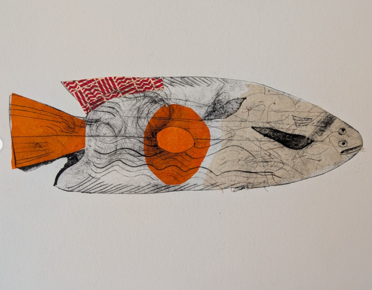 Fish Tetrapak printing and collage with Stephen Fowler, 5th May 2026