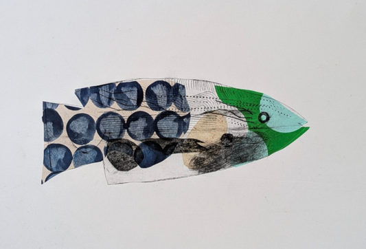 Fish Tetrapak printing and collage with Stephen Fowler, 5th May 2026