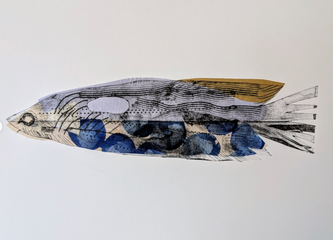 Fish Tetrapak printing and collage with Stephen Fowler, 5th May 2026