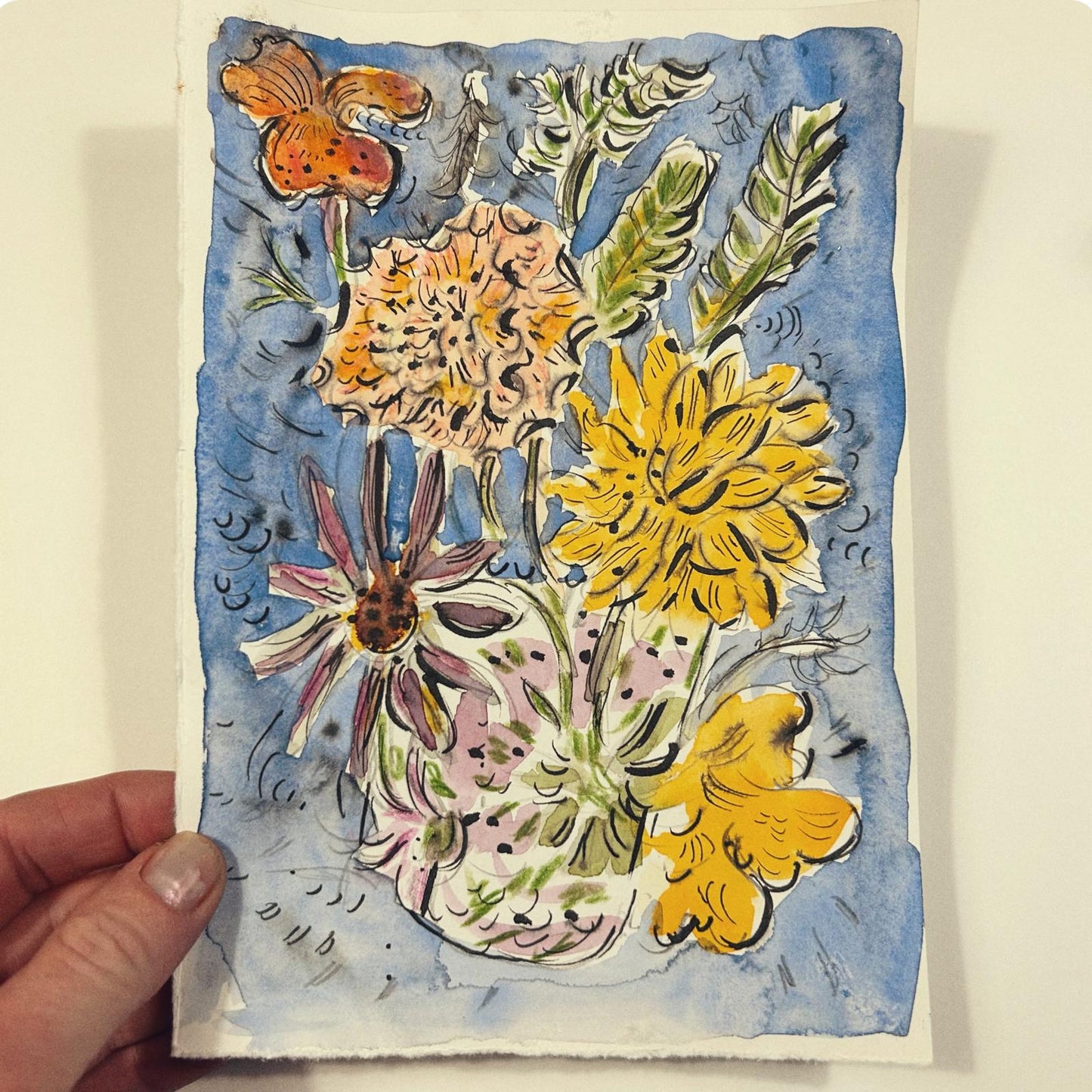 Watercolour and fineliner drawing with Louise Boulter, 23rd September 2025